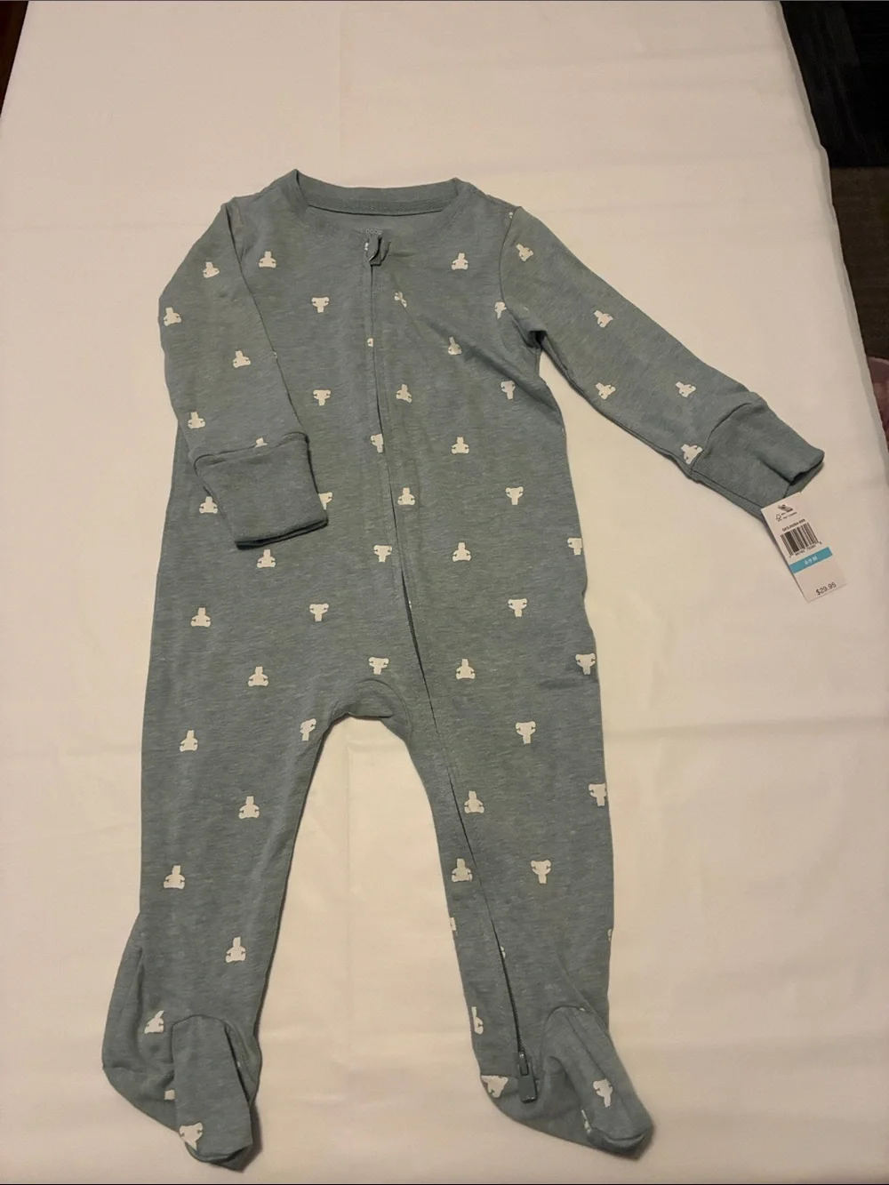 GAP Blue-Grey Footed One-Piece with White Bear Motif